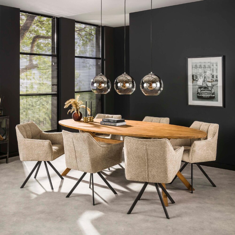 Elda bouclé eetkamerstoelen set van 2 afbeelding 8