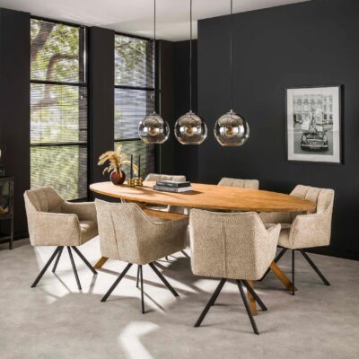 Elda bouclé eetkamerstoelen set van 2 afbeelding 8