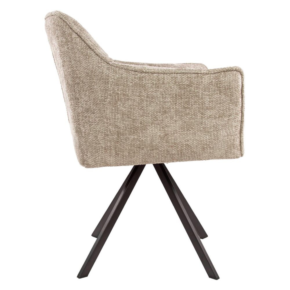 draaibare eetkamerstoelen Elda zand afbeelding 4