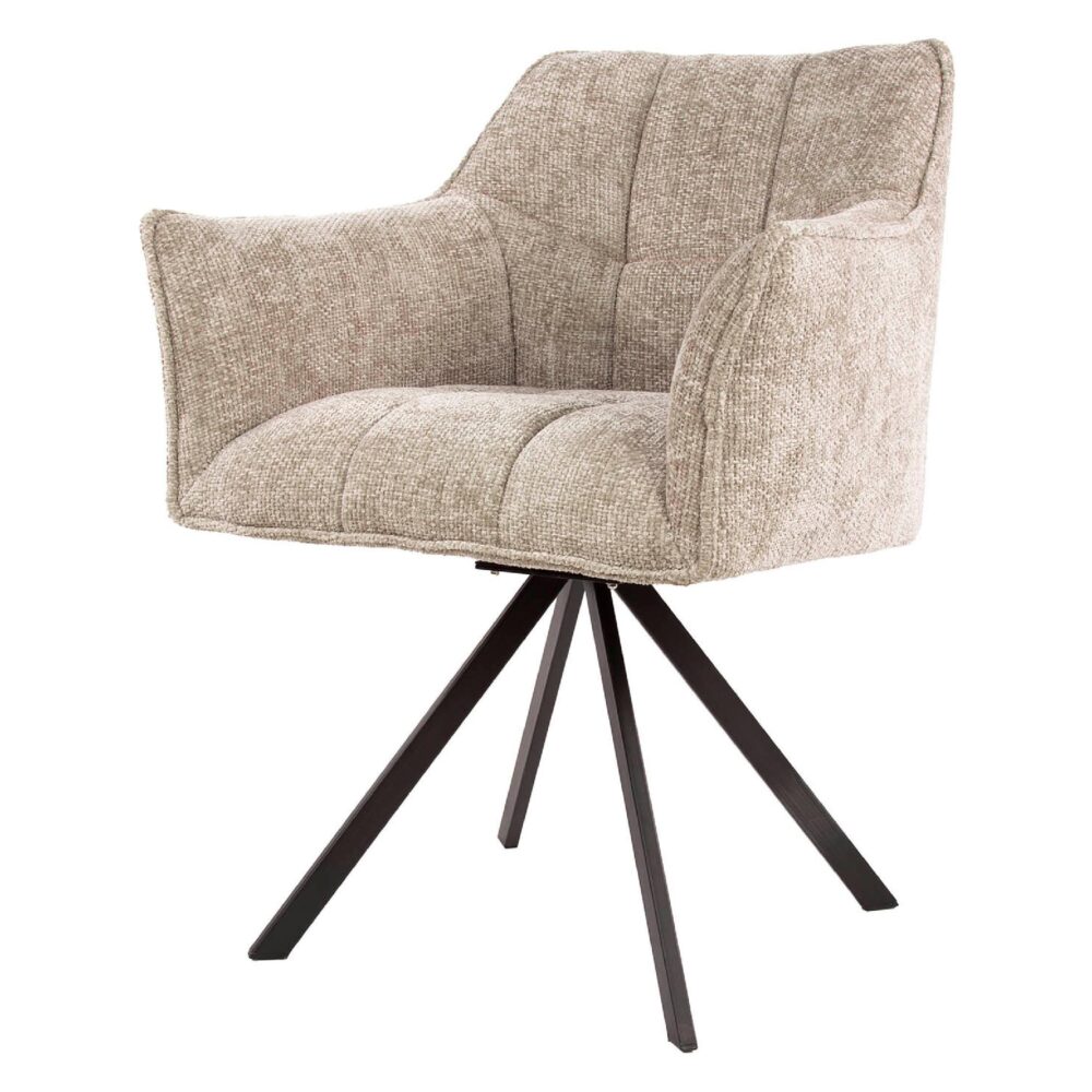 draaibare eetkamerstoelen Elda zand afbeelding 1