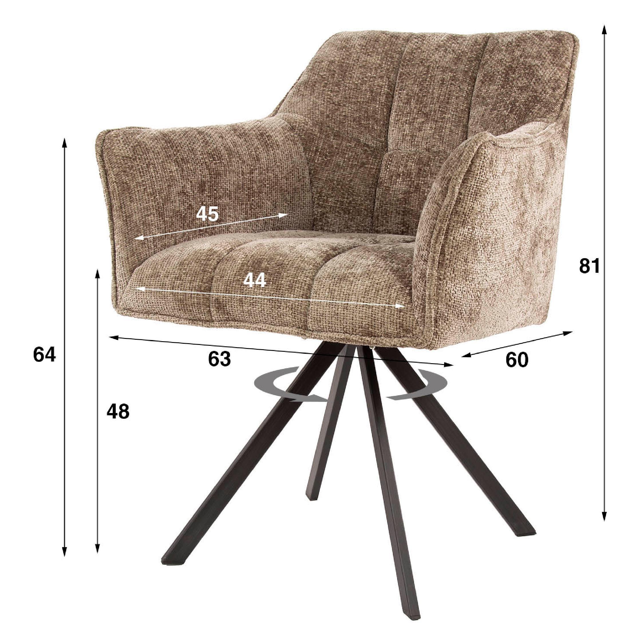 draaibare eetkamerstoel Elda champagne afbeelding 6