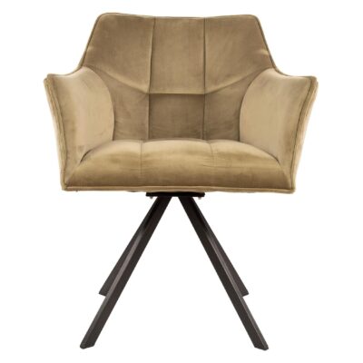 velvet draaibare eetkamerstoelen Elda champagne afbeelding 2