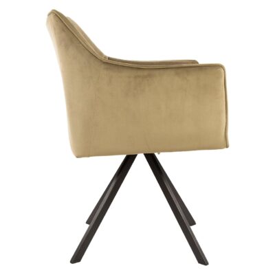 velvet draaibare eetkamerstoelen Elda champagne afbeelding 4