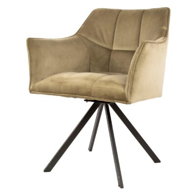 velvet draaibare eetkamerstoelen Elda champagne afbeelding 1