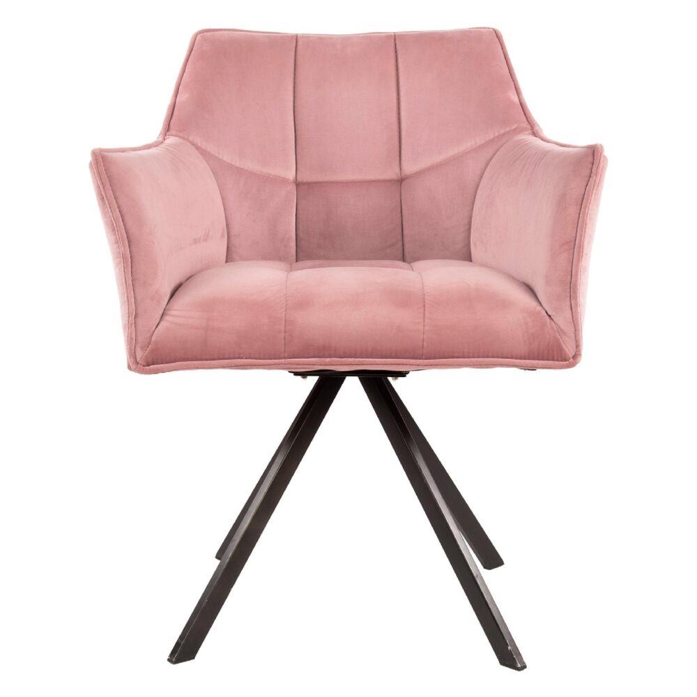 velvet roze draaibare eetkamerstoelen Elda afbeelding 2