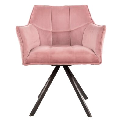 velvet roze draaibare eetkamerstoelen Elda afbeelding 2