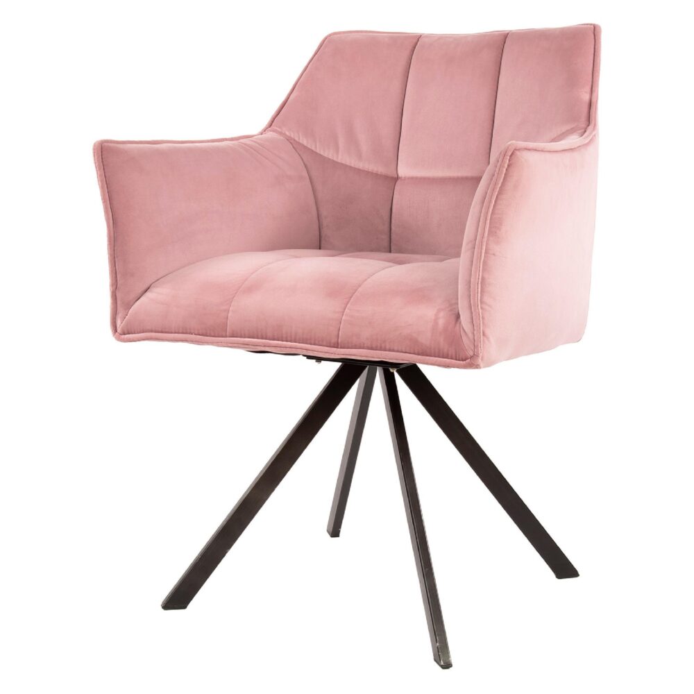 velvet roze draaibare eetkamerstoelen Elda afbeelding 1