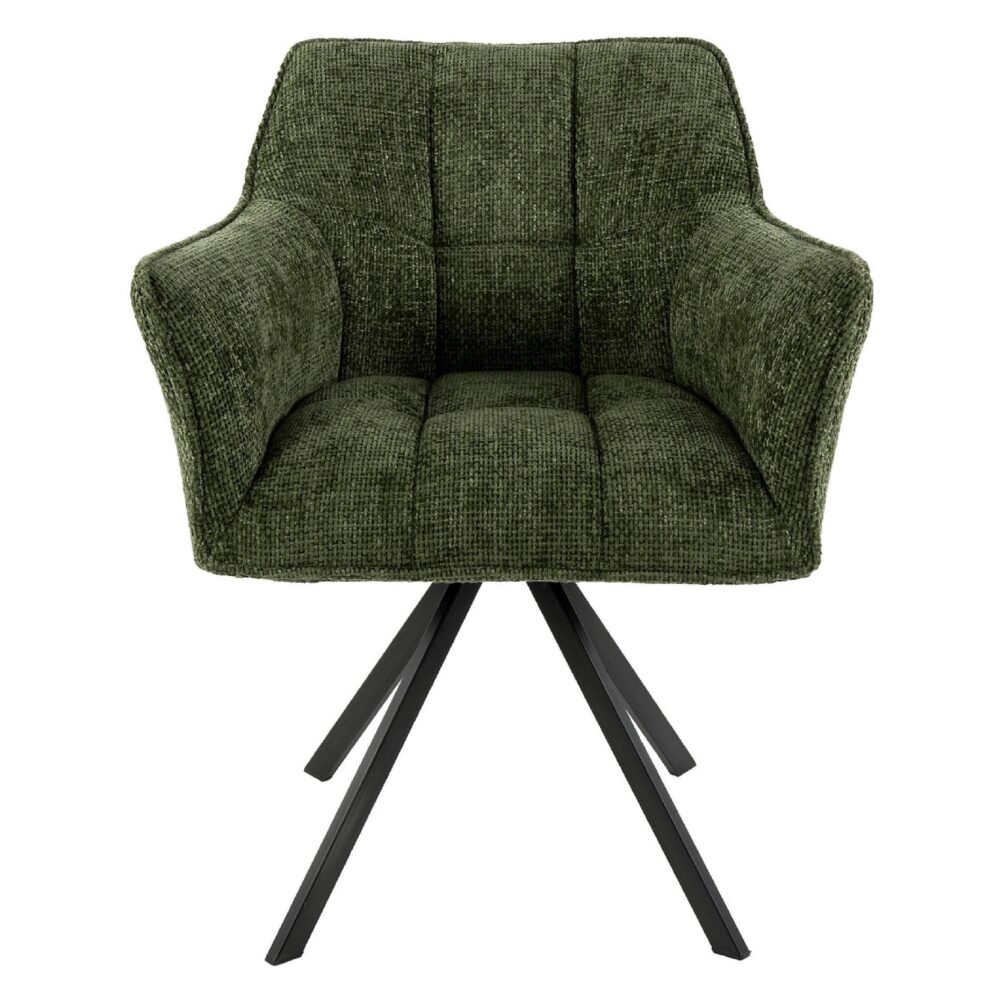 groene draaibare eetkamerstoelen Elda met armleuning afbeelding 2