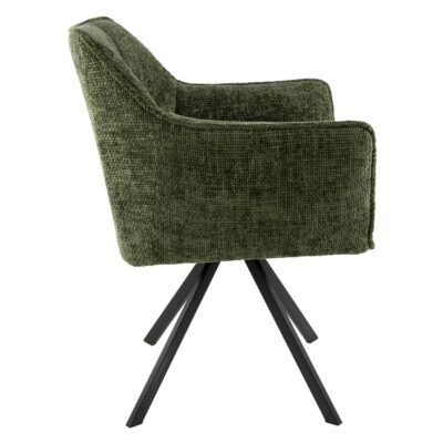groene draaibare eetkamerstoelen Elda met armleuning afbeelding 4