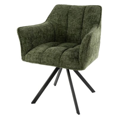 groene draaibare eetkamerstoelen Elda met armleuning afbeelding 1