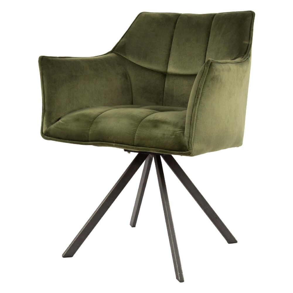 groene velvet eetkamerstoelen Elda afbeelding 1
