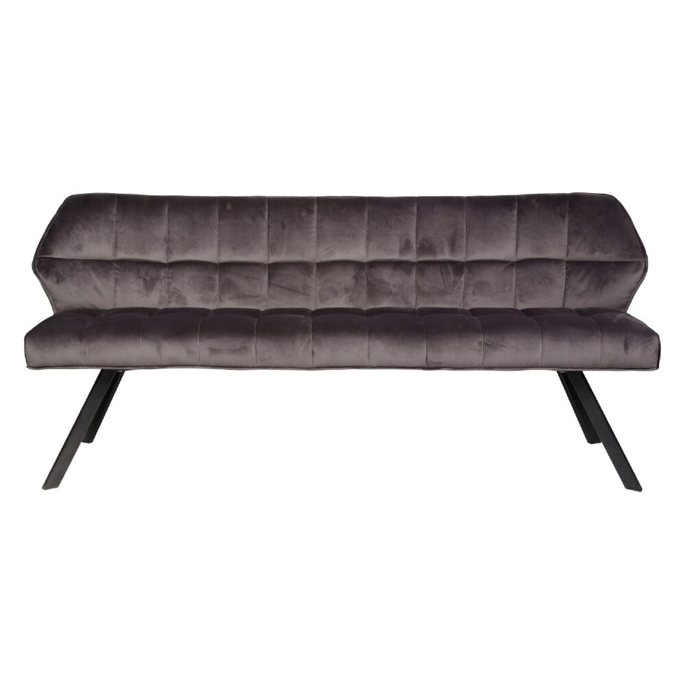 antraciet velvet eetkamerbank Elda afbeelding 1