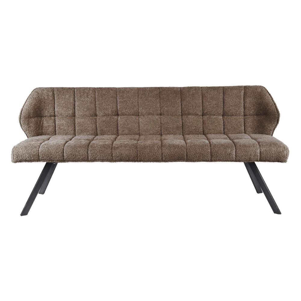 eetkamerbank bouclé taupe Elda afbeelding 1