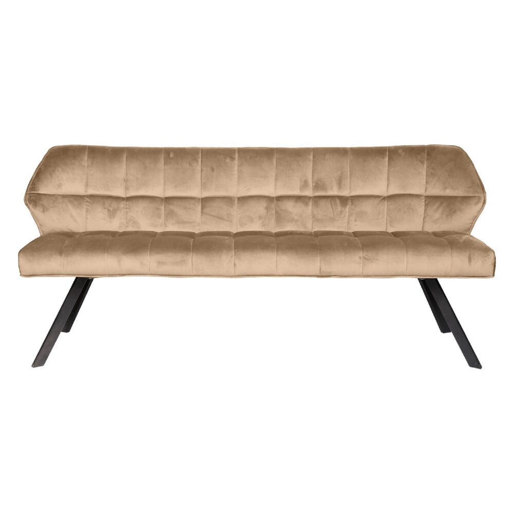 velvet eetkamerbank Elda champagne afbeelding 1