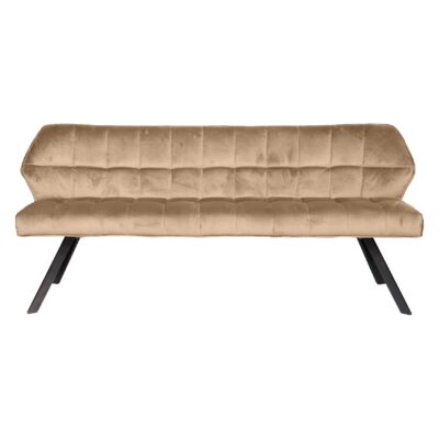 velvet eetkamerbank Elda champagne afbeelding 1
