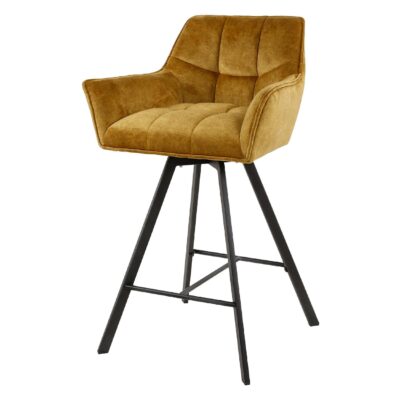 gouden velvet barstoelen Elda afbeelding 1