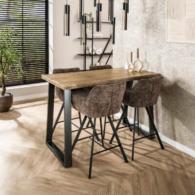 Elda taupe draaibare barstoelen met armleuning afbeelding 5