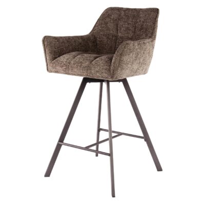 Elda taupe draaibare barstoelen met armleuning afbeelding 1