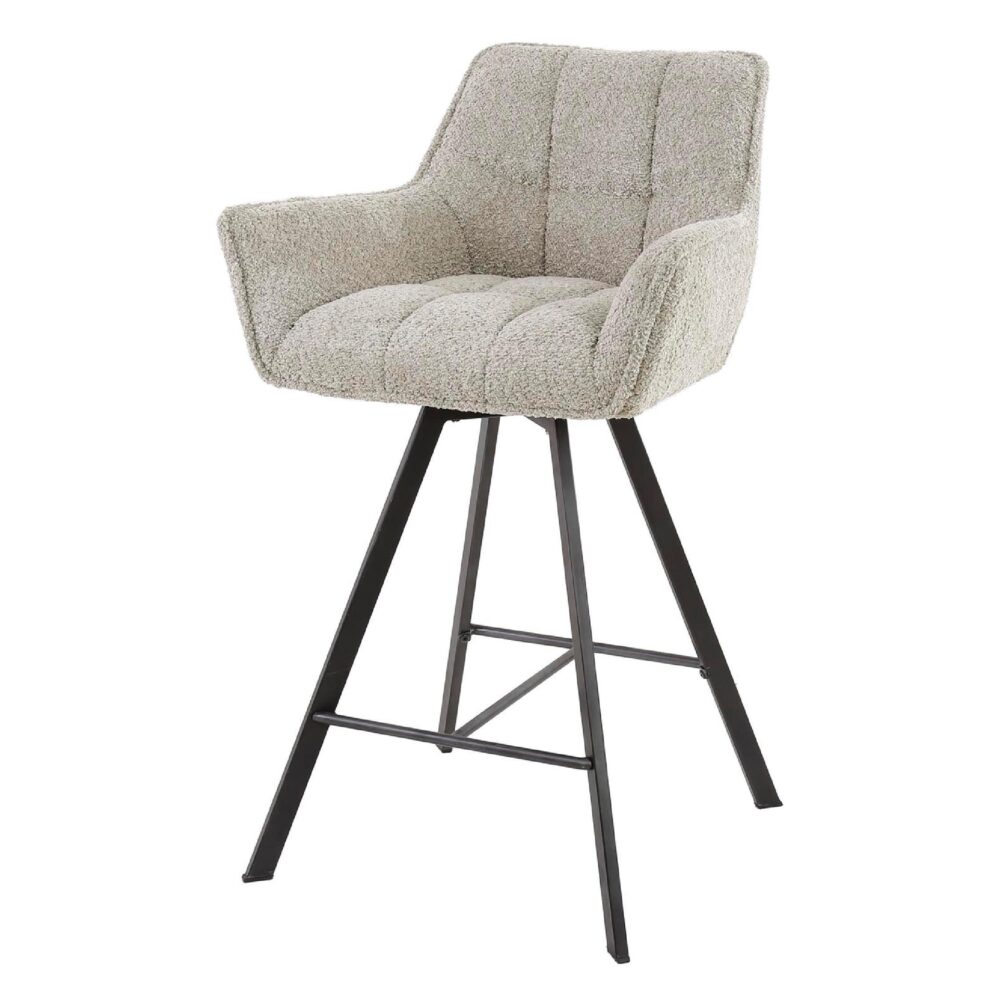 bouclé barstoelen Elda zand afbeelding 1