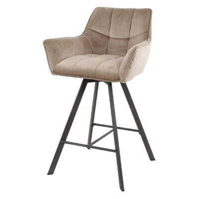Elda champagne velvet barstoelen afbeelding 1
