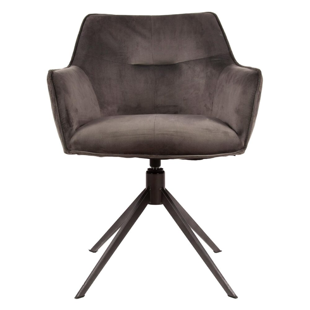 Nika draaibare velours eetkamerstoelen antraciet afbeelding 2