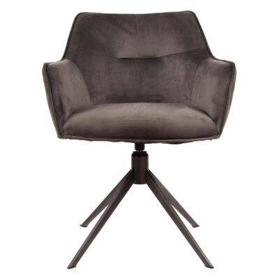 Nika draaibare velours eetkamerstoelen antraciet afbeelding 2