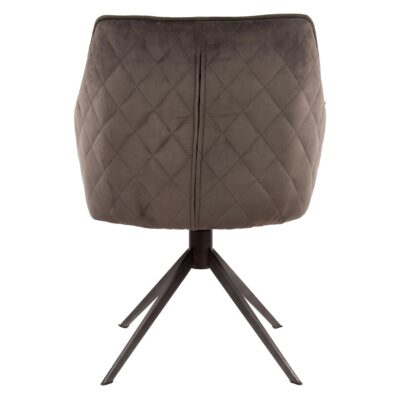 Nika draaibare velours eetkamerstoelen antraciet afbeelding 3