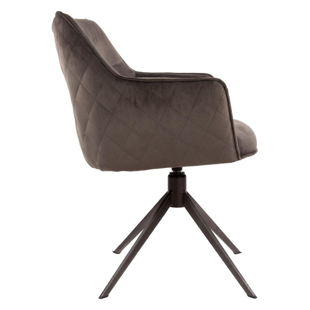 Nika draaibare velours eetkamerstoelen antraciet afbeelding 4