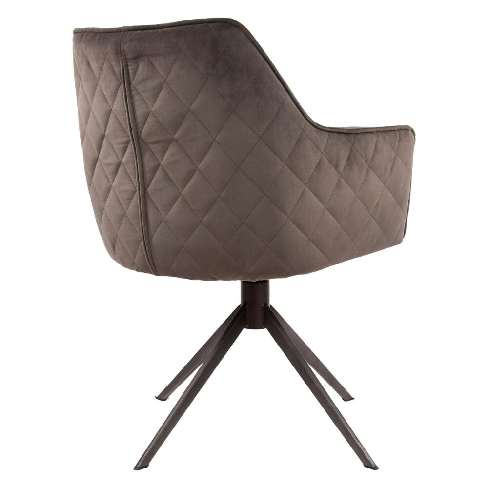 Nika draaibare velours eetkamerstoelen antraciet afbeelding 5