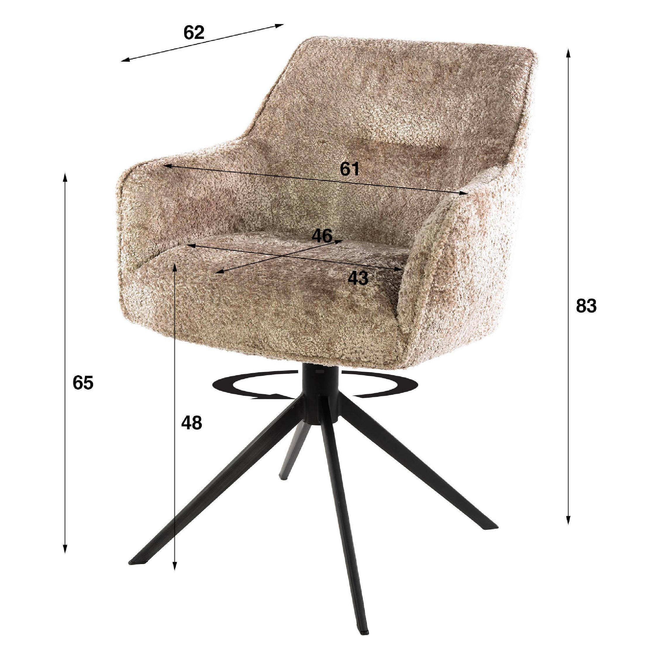 draaibare eetkamerstoelen Nika zand afbeelding 6