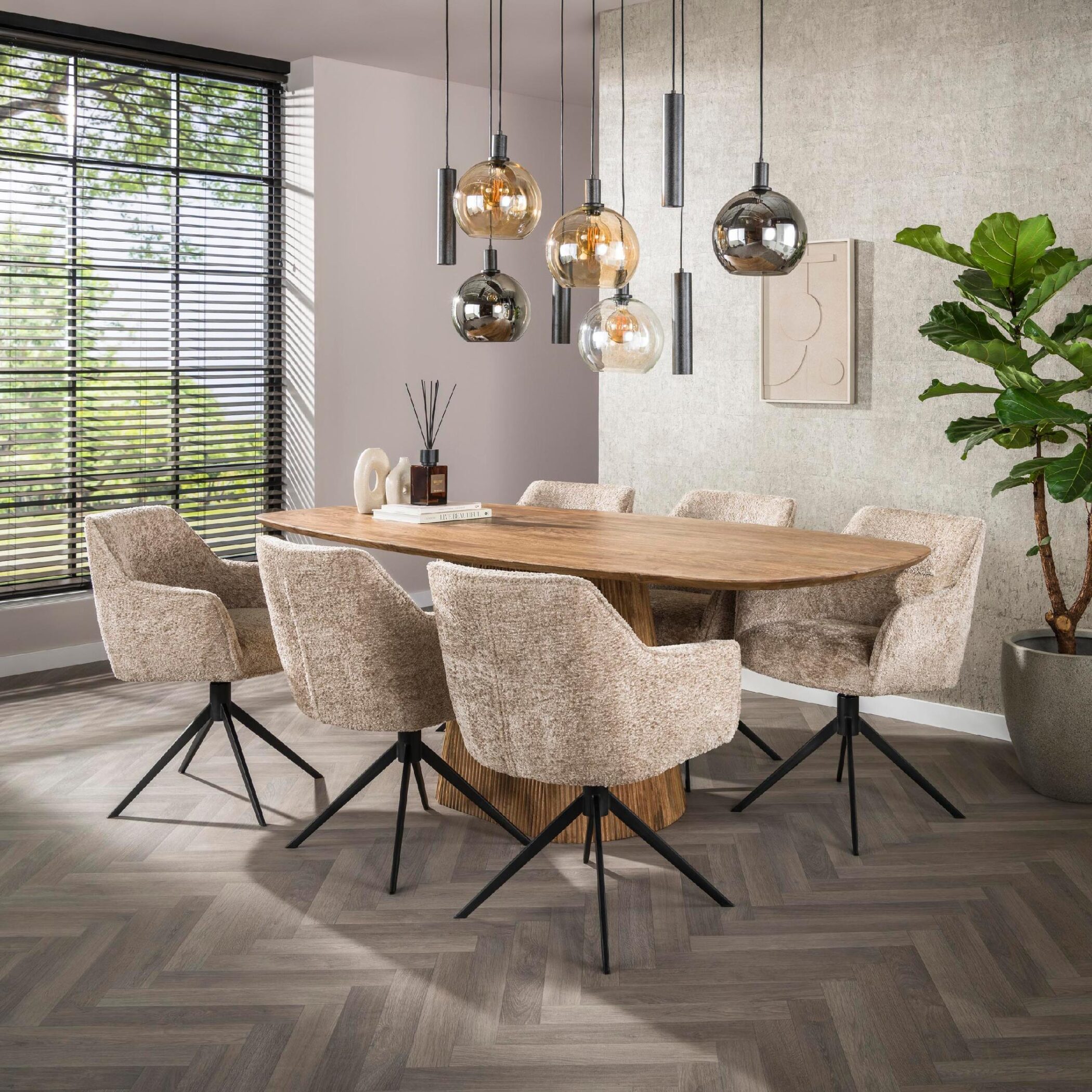 draaibare eetkamerstoelen Nika zand afbeelding 8