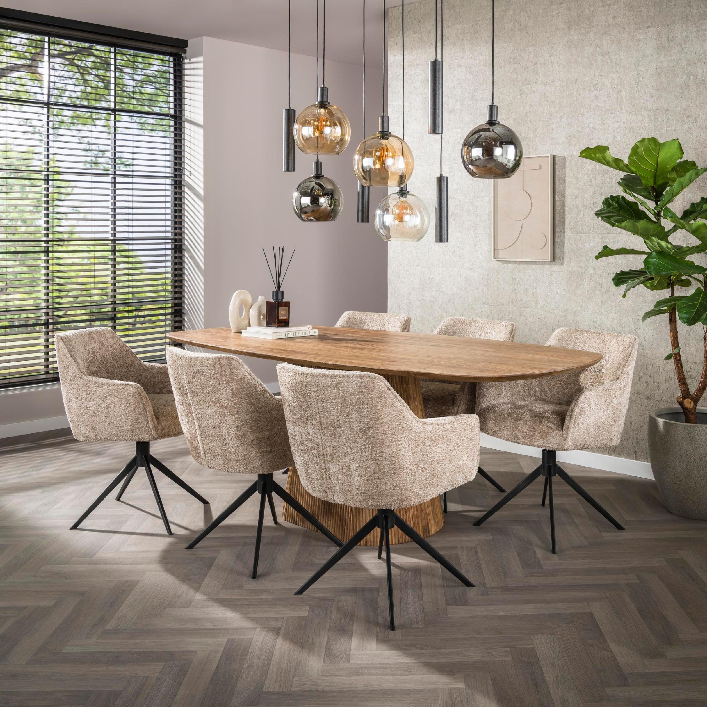 draaibare eetkamerstoelen Nika zand afbeelding 8