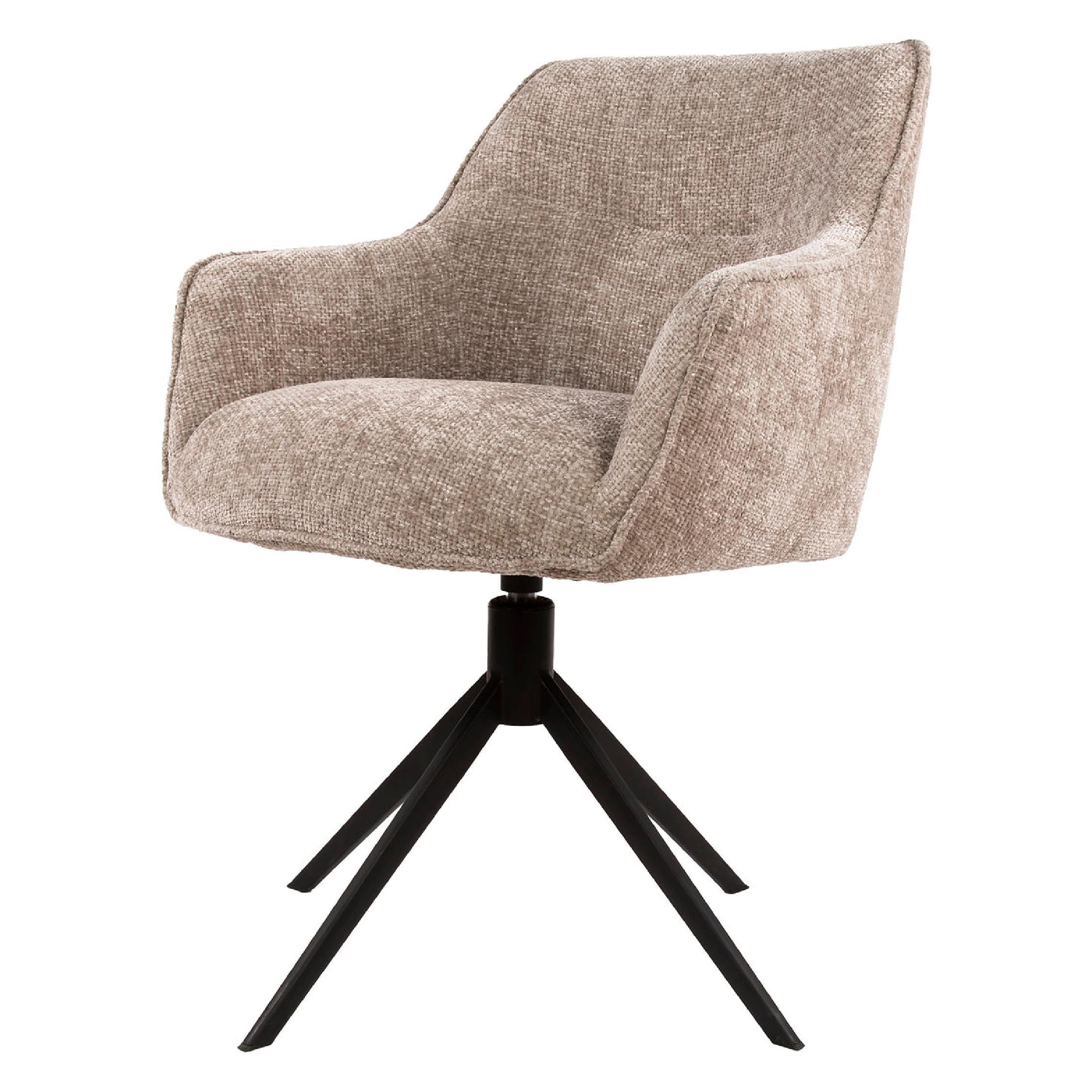 Nika draaibare eetkamerstoelen met armleuning zand afbeelding 1