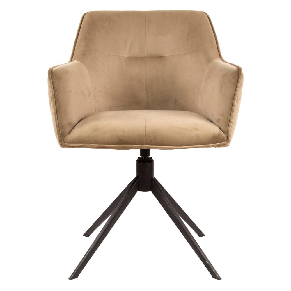 Nika draaibare velours eetkamerstoelen champagne afbeelding 2