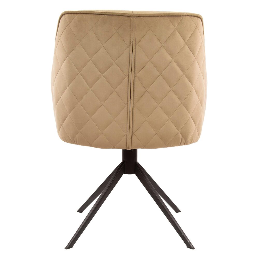 Nika draaibare velours eetkamerstoelen champagne afbeelding 3