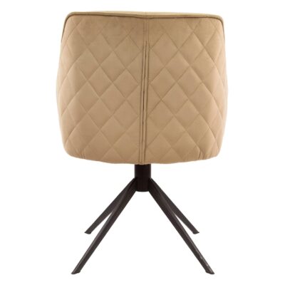 Nika draaibare velours eetkamerstoelen champagne afbeelding 3