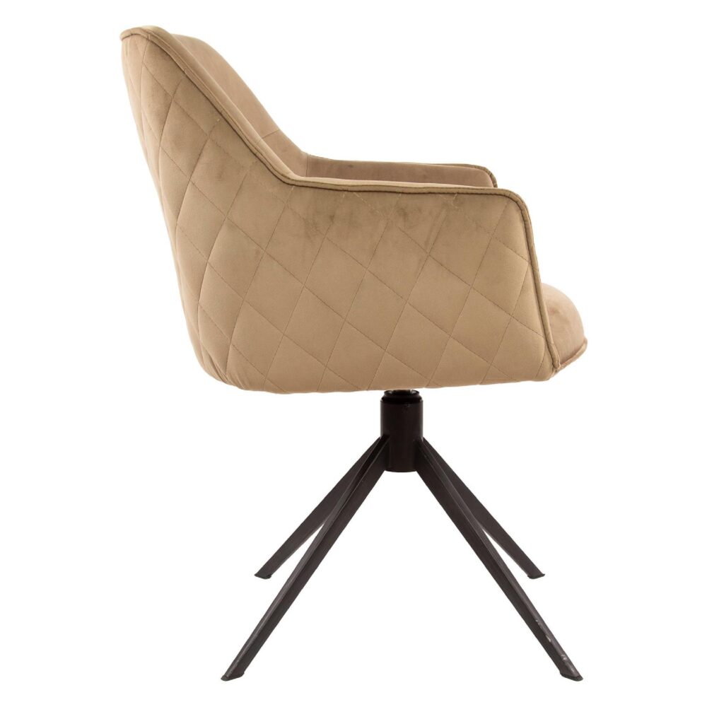 Nika draaibare velours eetkamerstoelen champagne afbeelding 4