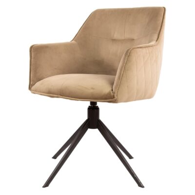 Nika draaibare velours eetkamerstoelen champagne afbeelding 1