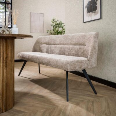 eetkamerbank Nika zandkleur afbeelding 3