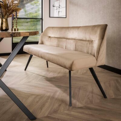 eetkamerbank Nika velours champagne afbeelding 2