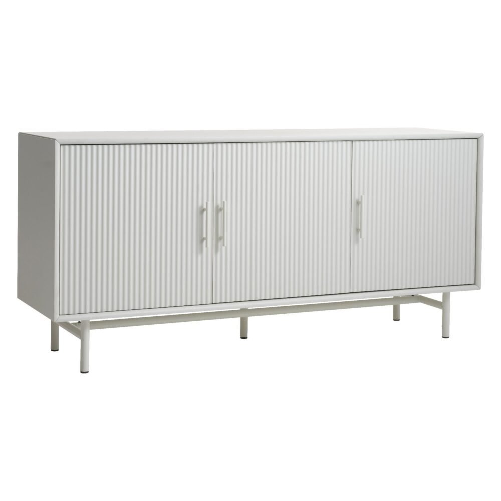 lichtgrijs houten dressoir Lona met lameldeuren afbeelding 2