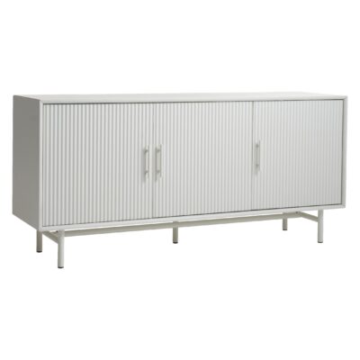 lichtgrijs houten dressoir Lona met lameldeuren afbeelding 2