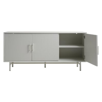 lichtgrijs houten dressoir Lona met lameldeuren afbeelding 4