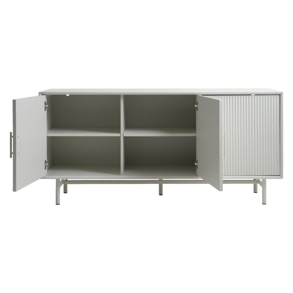 lichtgrijs houten dressoir Lona met lameldeuren afbeelding 3