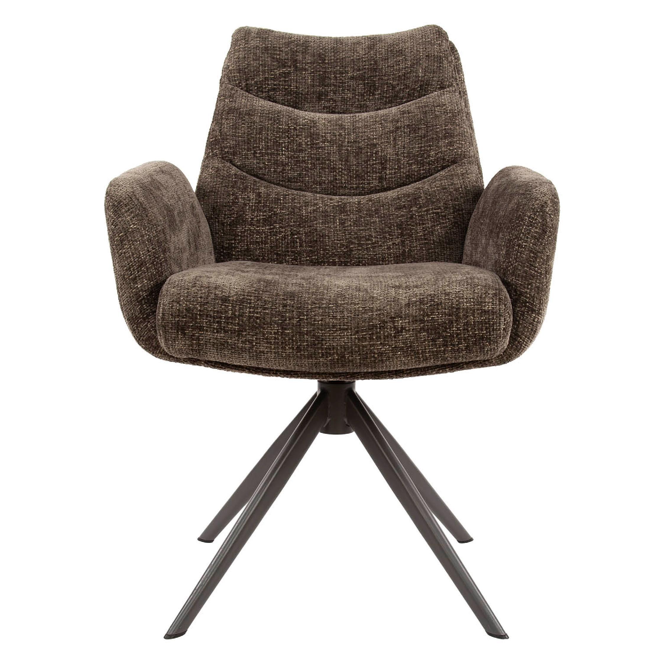 Sarvo taupe draaibare eetkamerstoelen met armleuning afbeelding 2