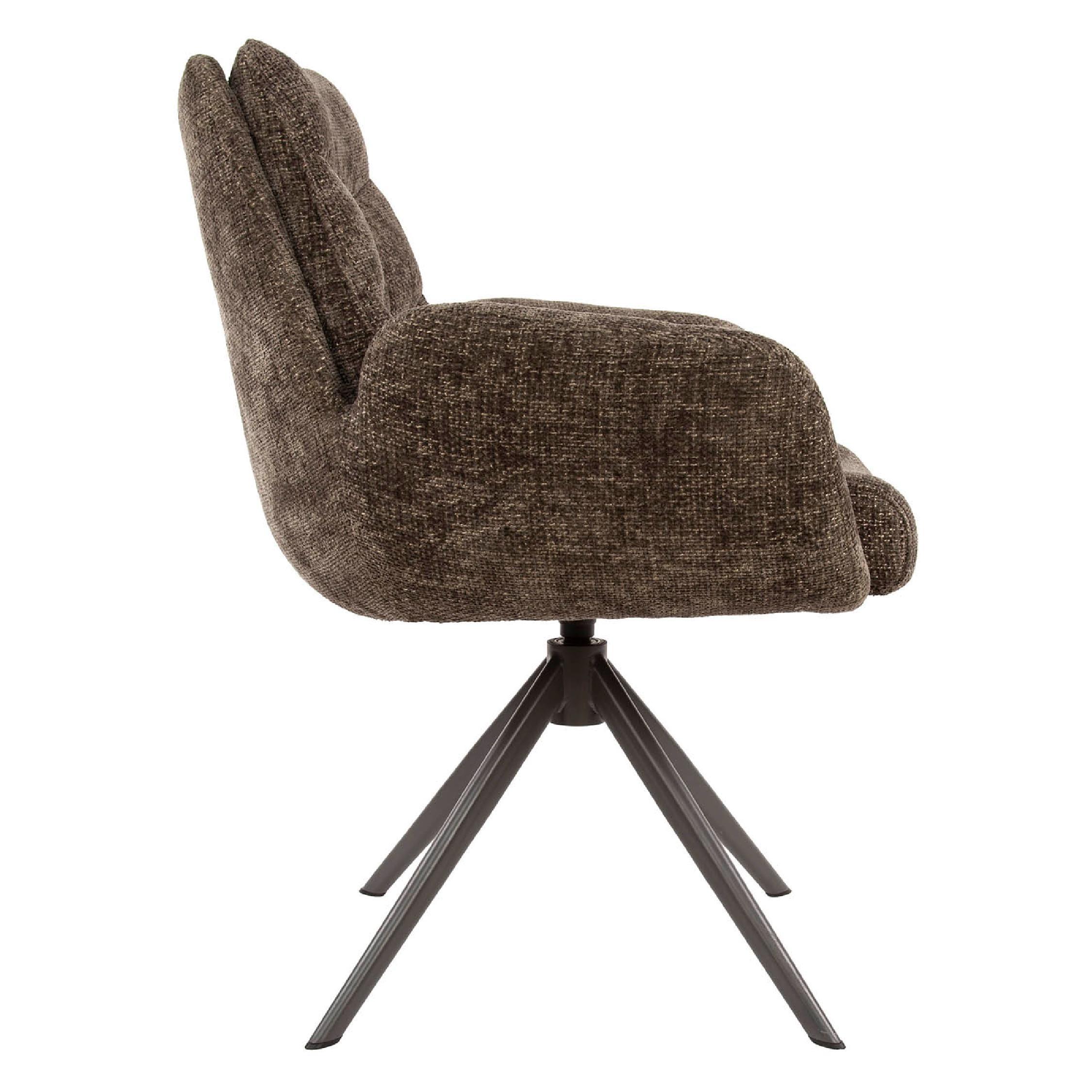 Sarvo taupe draaibare eetkamerstoelen met armleuning afbeelding 4
