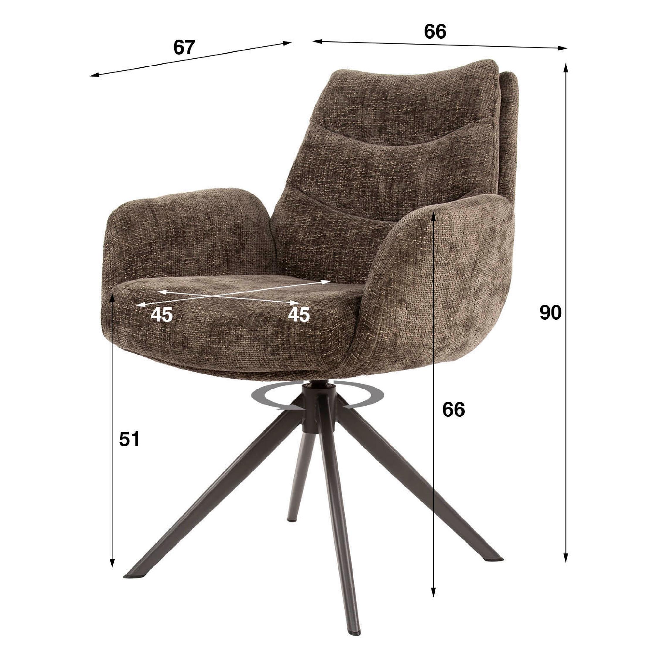 Sarvo taupe draaibare eetkamerstoelen met armleuning afbeelding 6