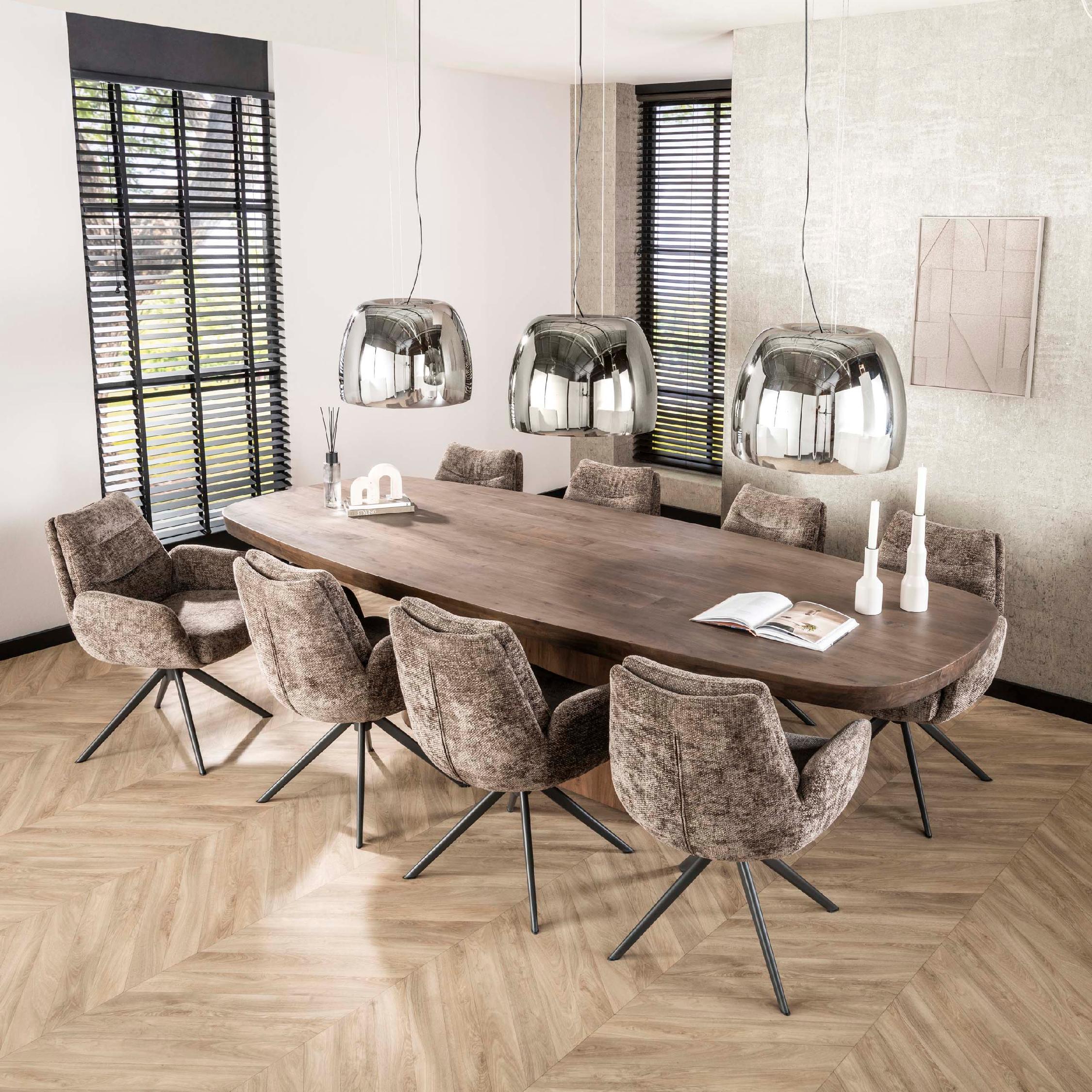 Sarvo taupe draaibare eetkamerstoelen met armleuning afbeelding 8