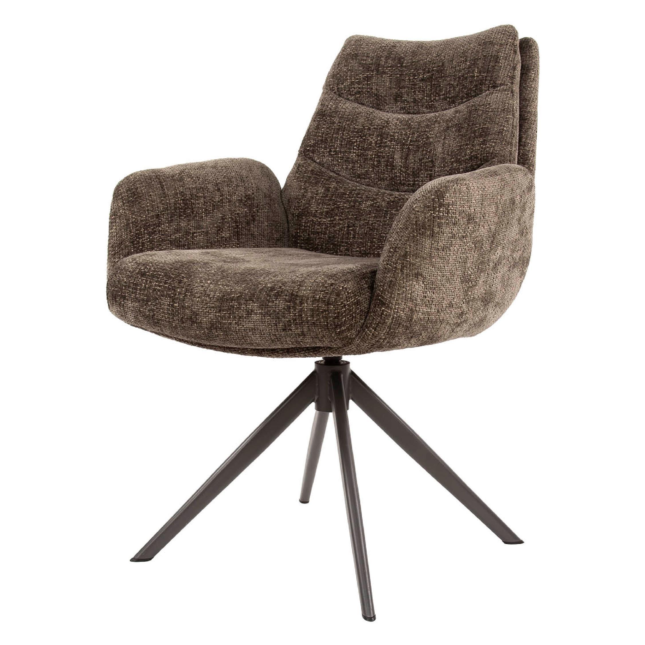 Sarvo taupe draaibare eetkamerstoelen met armleuning afbeelding 1