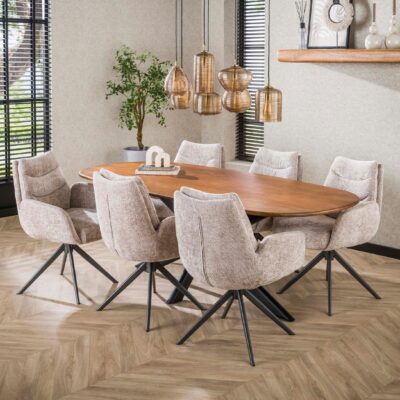 Sarvo draaibare eetkamerstoelen met armleuningen afbeelding 9